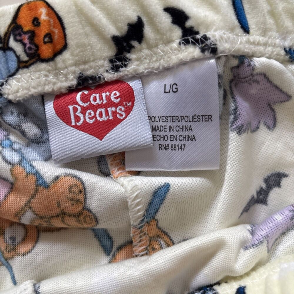 Care Bears Halloween Pajama Pants Womens Large Ghost Pumpkin Bat Fleece - Picture 5 of 8